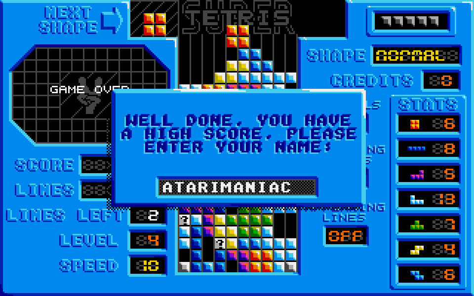 Super Tetris atari screenshot